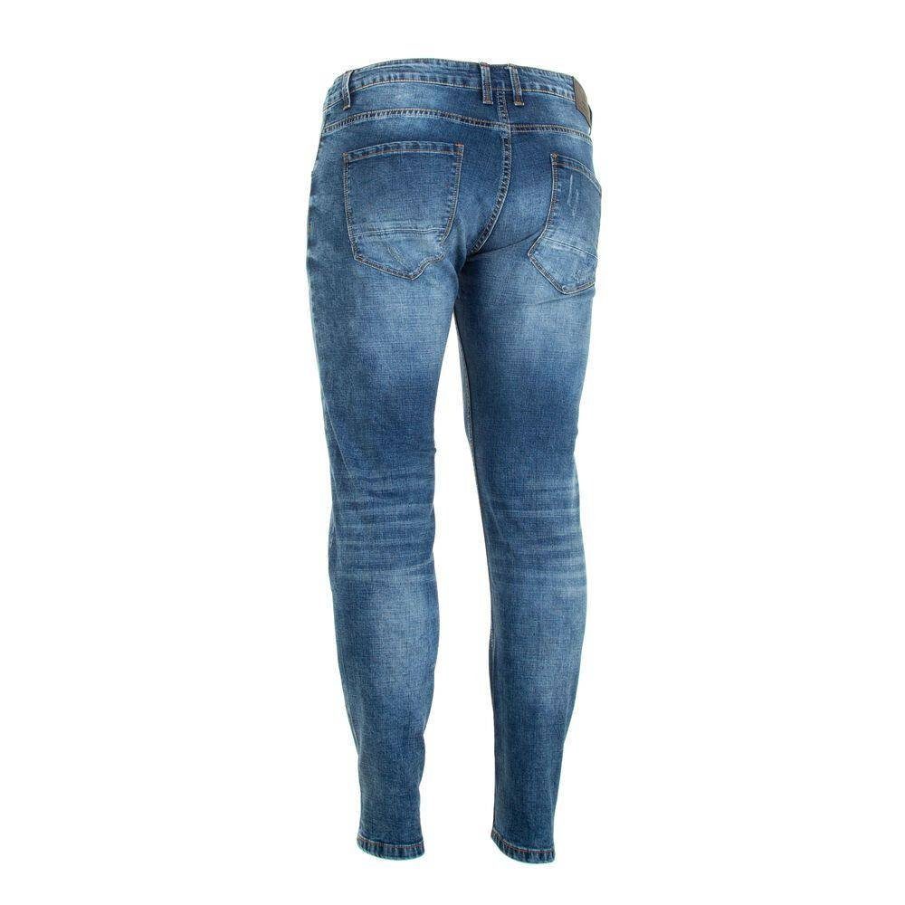 Jeansstoff Ital-Design Freizeit Blau Herren Stretch-Jeans in Jeans
