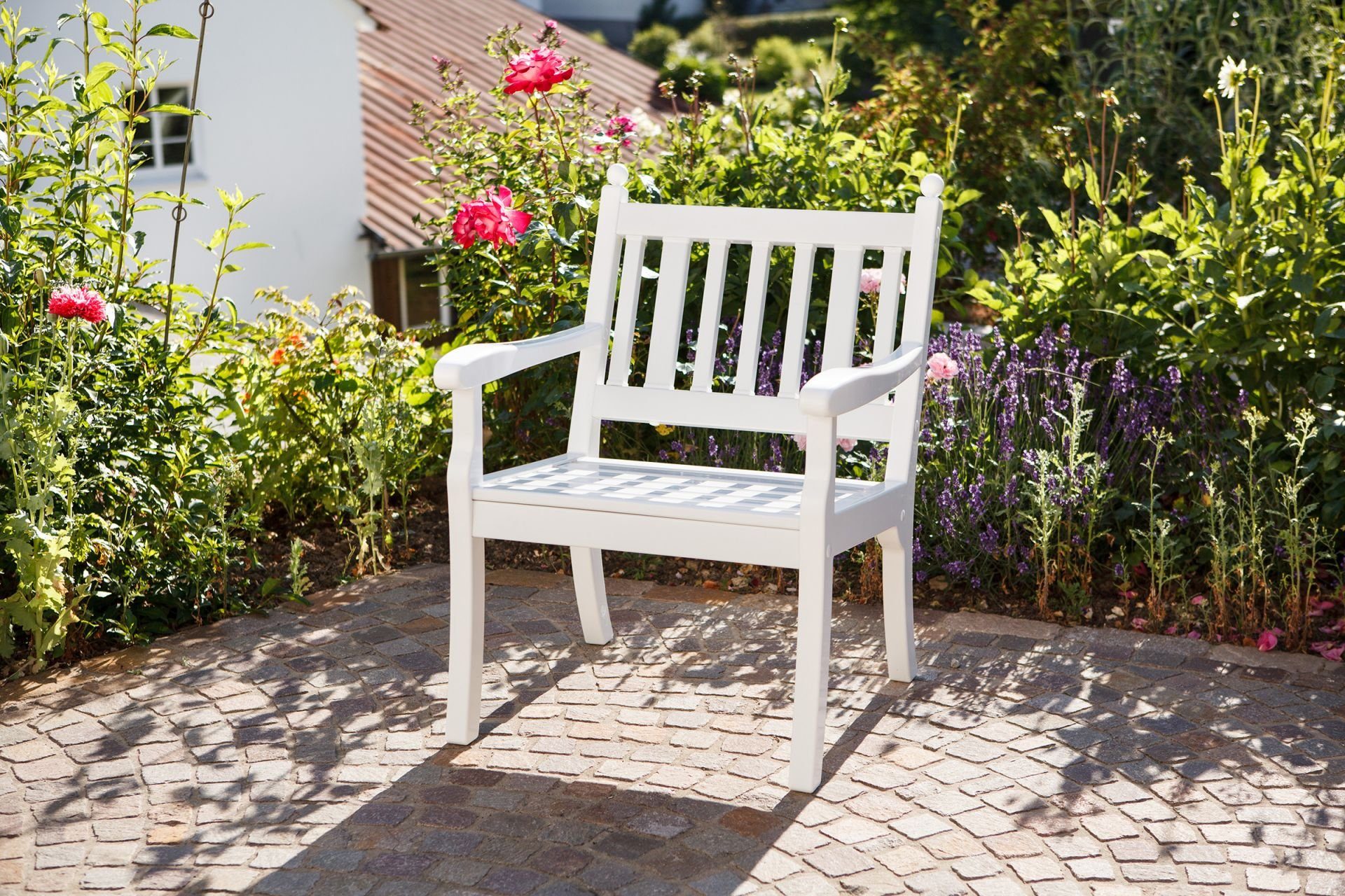 Blome Gartenbank Landhausbank Hohenzollern 1-Sitzer, Weiß