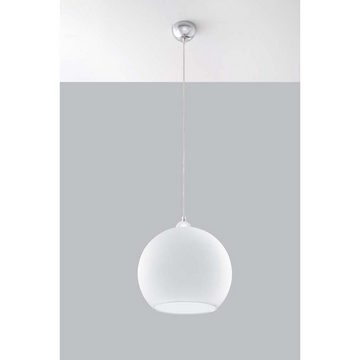 etc-shop Pendelleuchte, Leuchtmittel nicht inklusive, Pendelleuchte Deckenleuchte Hängelampe Chrom Weiß H 80 cm Wohnzimmer