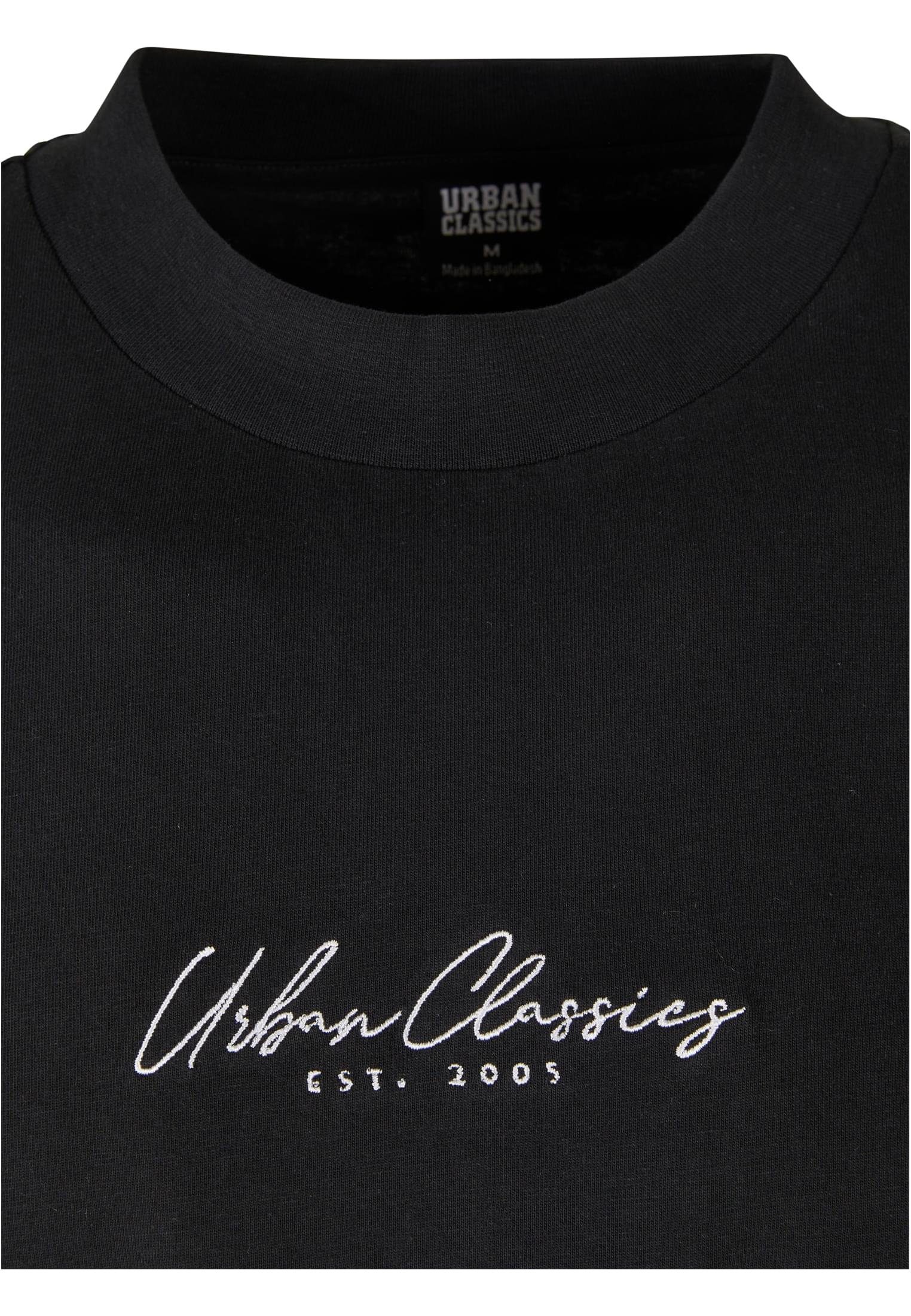 Oversized URBAN CLASSICS Embroidery (1-tlg) Tee Mid black Kurzarmshirt Herren