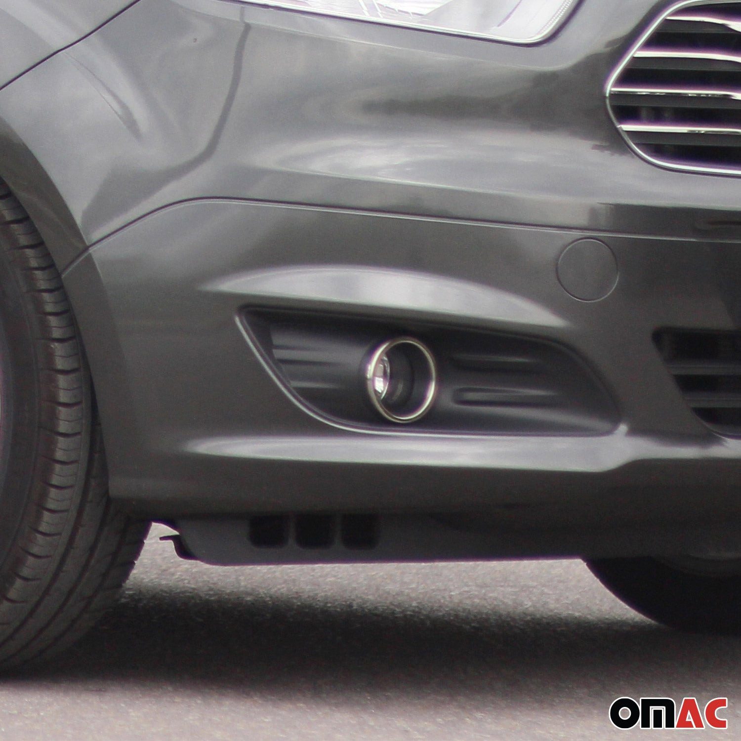 OMAC Zierleisten-Aufkleber Nebelscheinwerfer Rahmen für Ford Transit Tourneo Courier Edelstahl 2x, (2tlg), Langlebig,Einfache Reinigung,Einfache Installation,Rostbeständig