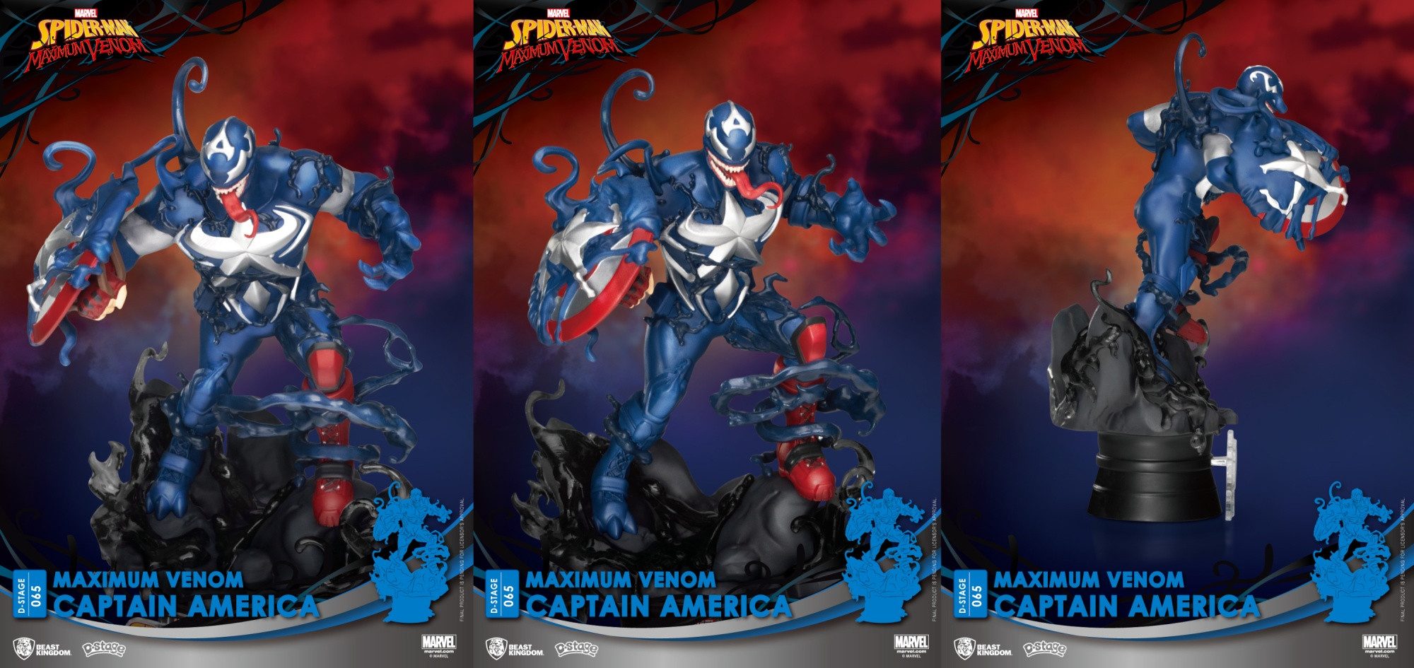 Beast Kingdom Toys Sammelfigur MAXIMUM VENOM DS-065 CAPTAIN AMERICA D-STAGE SERIES 6 INCH STATUE