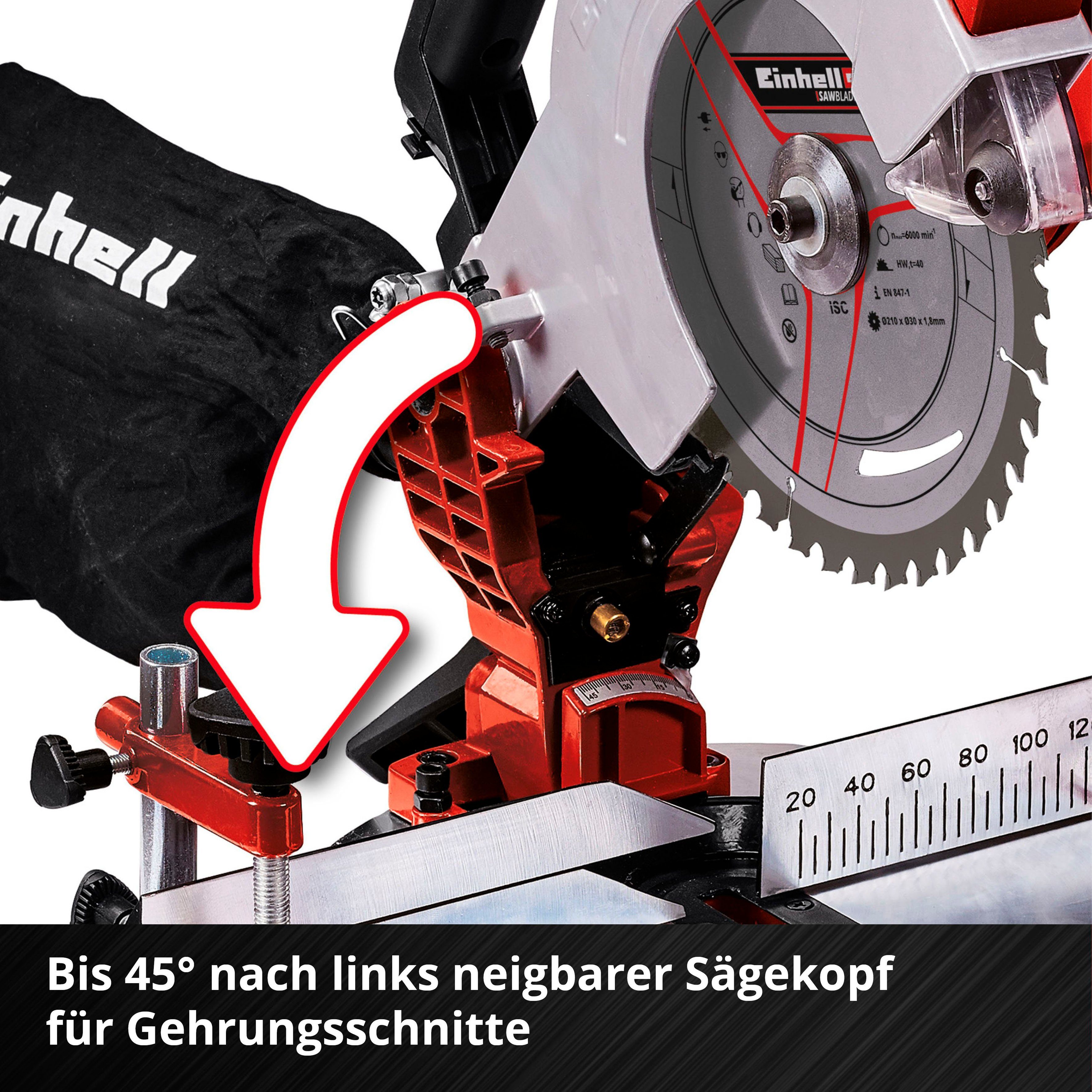 Einhell Akku-Kapp-Gehrungssäge TE-MS 18/210 Li-Solo, Power X-Change, 210 mm, ohne Akku und Ladegerät – Bild 4 von 5