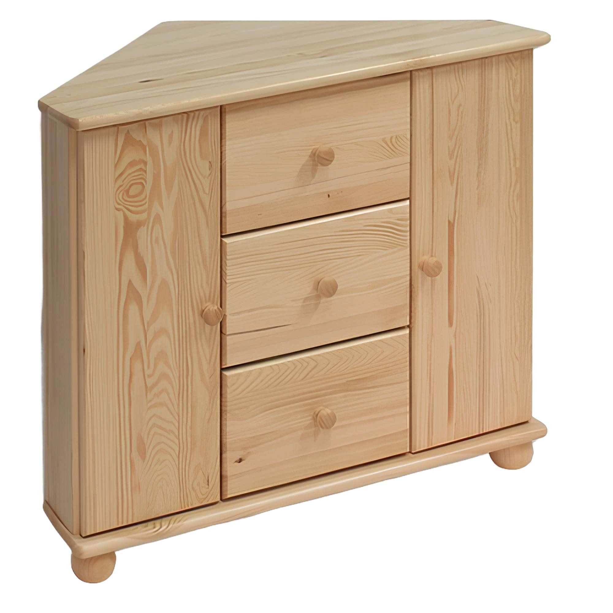 Xlmoebel Eckkommode Eckschrank Echtholz Handgefertigt Beige (1 St., EckKommode), Hergestellt in Europa