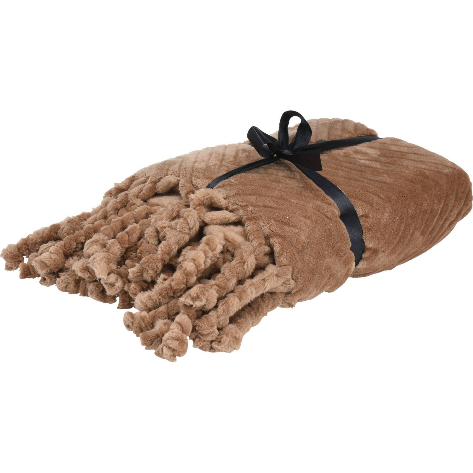 Wohndecke Decke Boho mit Fransen, 100% Polyester, 130 x 160 cm, Home & styling collection