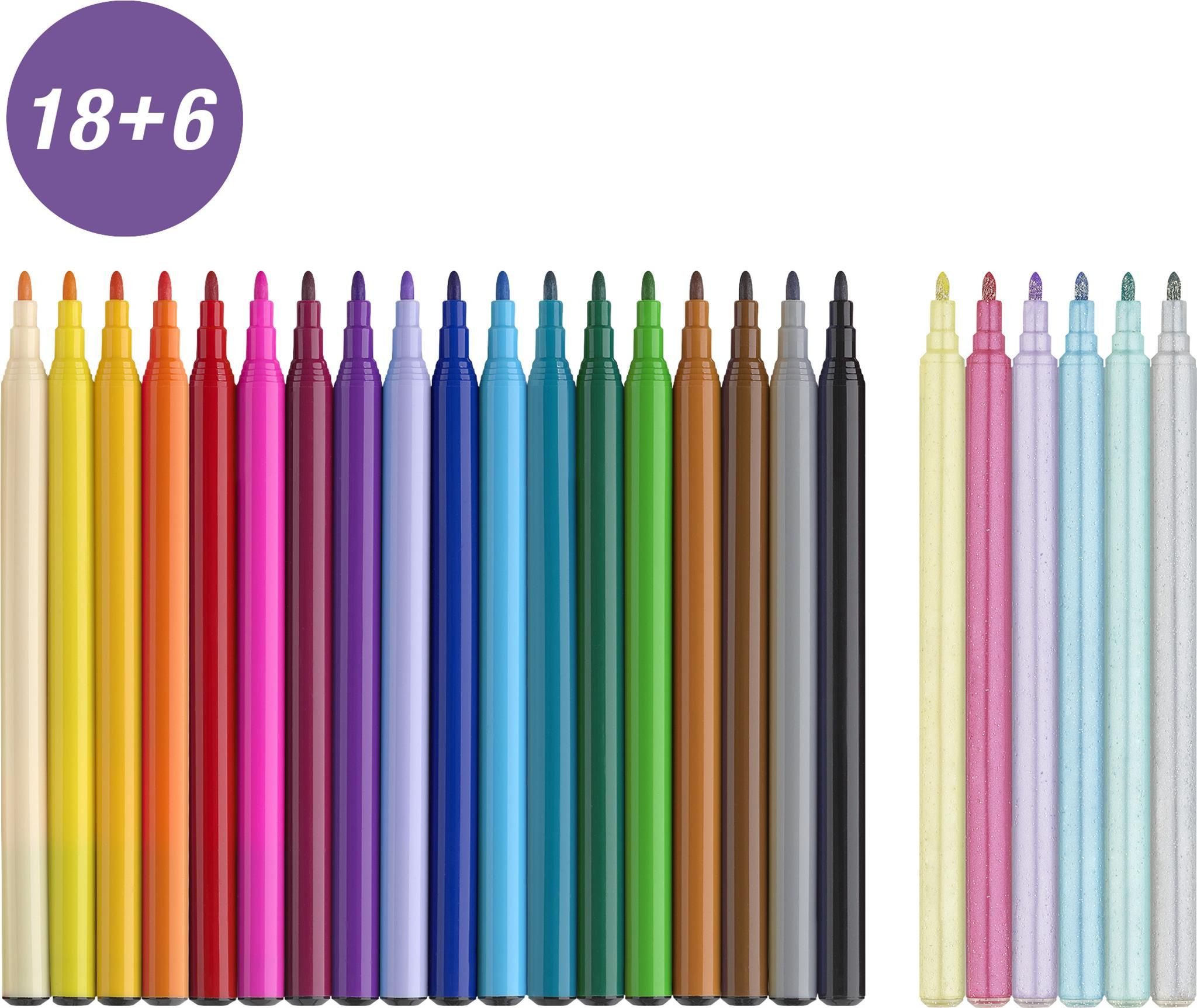 Faber-Castell Malstift Faber Castell Filzstift Einhorn 18+6 und Sticker