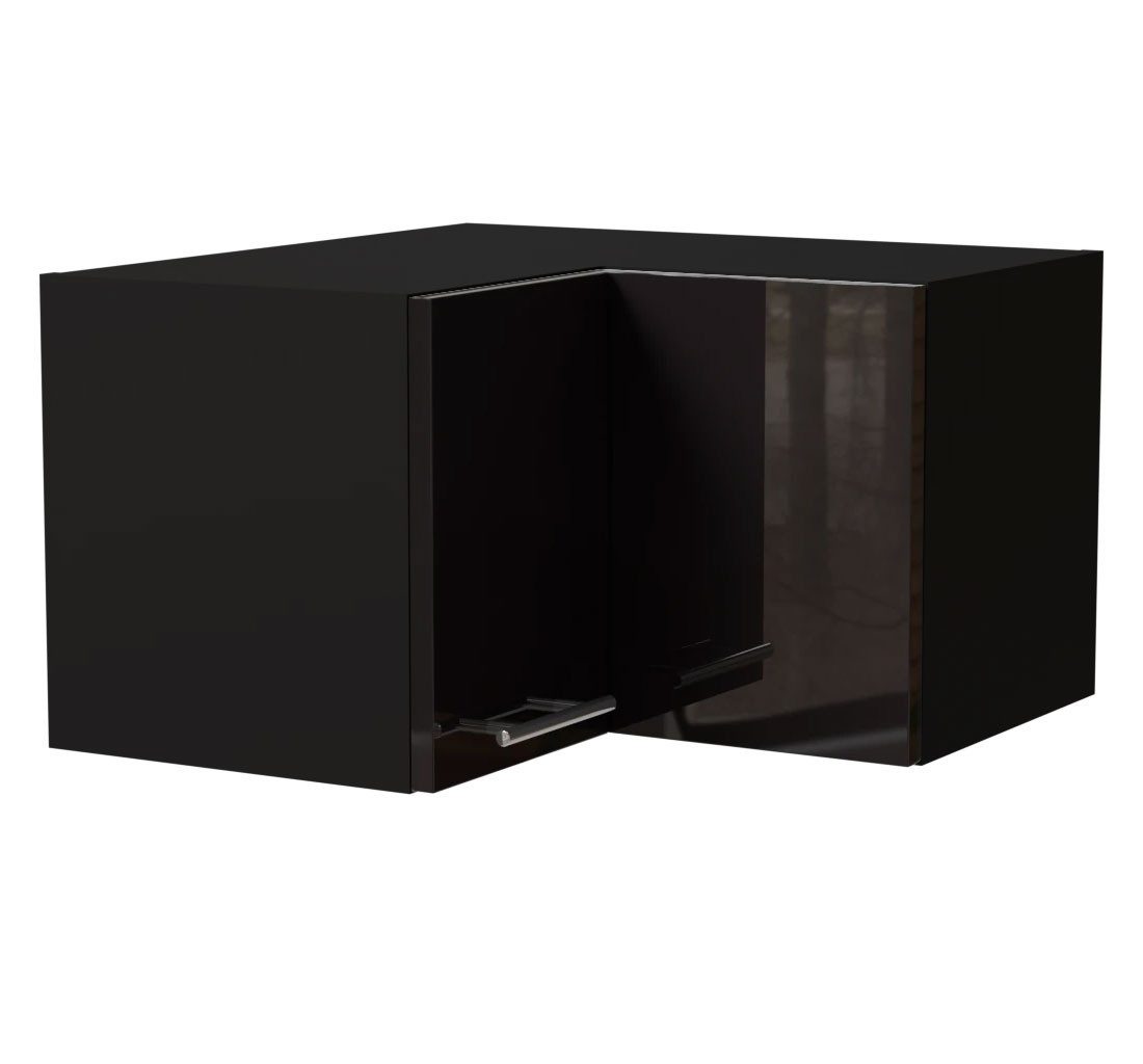 Feldmann-Wohnen Klapphängeschrank Essen (W12/60/36, 2-türig, innen 1 Fach, 1-St., moderne Optik, lackierte Fronten) 60x60x36cm schwarz - schwarz Hochglanz (ES-W12/60/36)