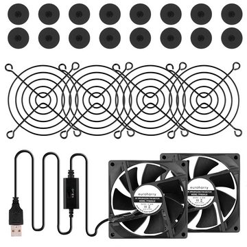 euroharry Mini USB-Ventilator 2IN1 USB leise PC Ventilator usb lüfter pc lüfter PC 80MM