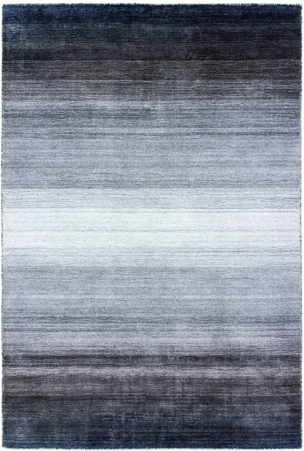 Teppich LINEA, Rug Studios, Rechteckig, Höhe: 13 mm, Flur, Handgefertigt, Küche, modern, Waschbar, weich, 200 x 300 cm, schwarz silber