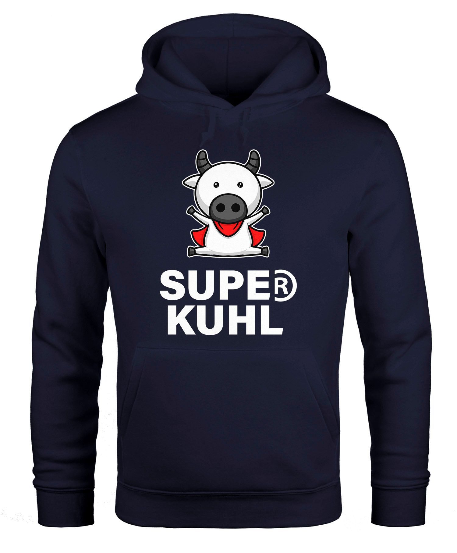 Hoodie Lustiger Kapuzen-Pulli Herren Super Kuhl Kuh Kapuzen-Pullover