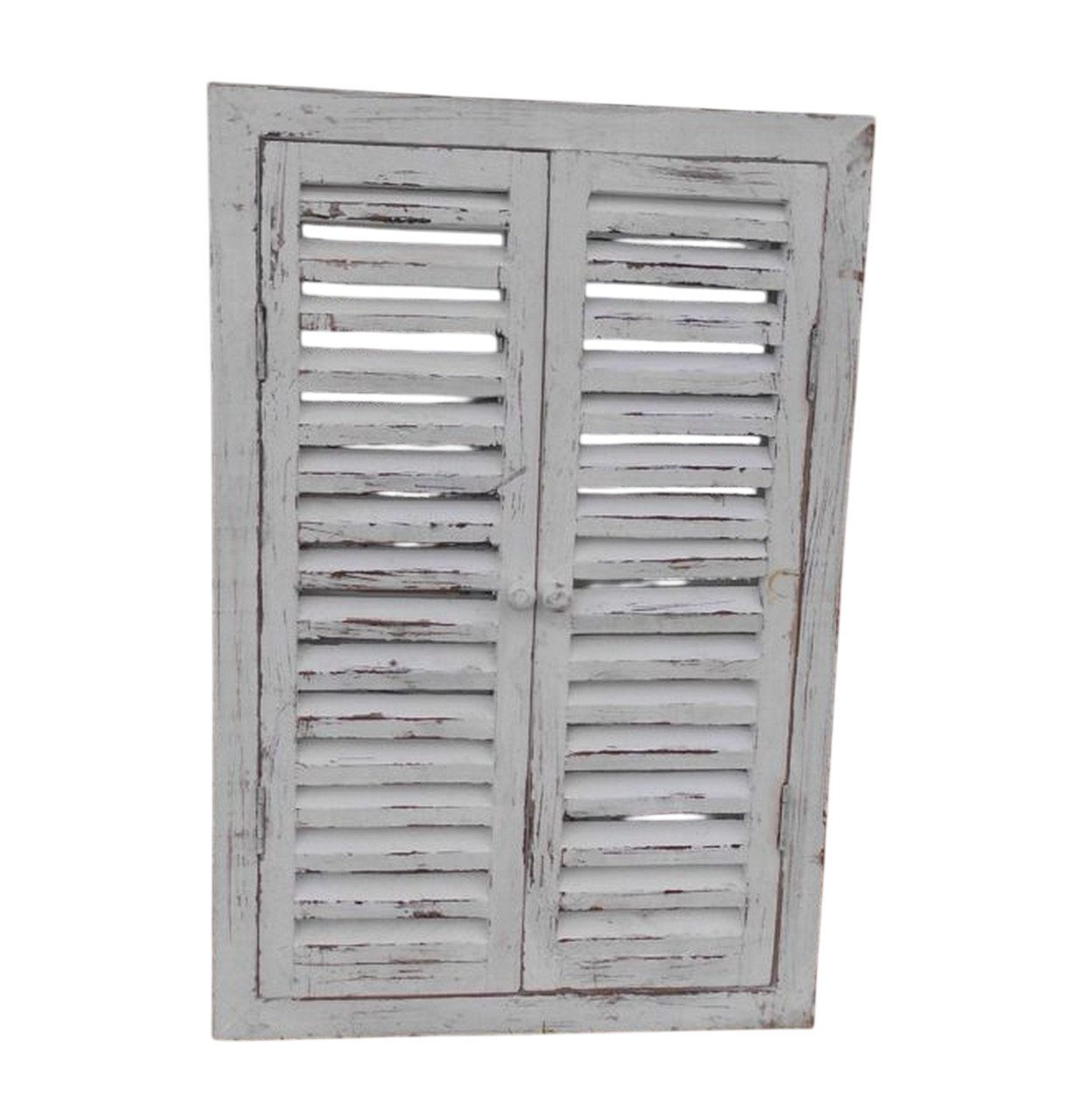 Deko-Impression Wandspiegel Wandspiegel a. Holz m. Fensterläden Shabby Antikweiß 60 x 40 cm (1-St)
