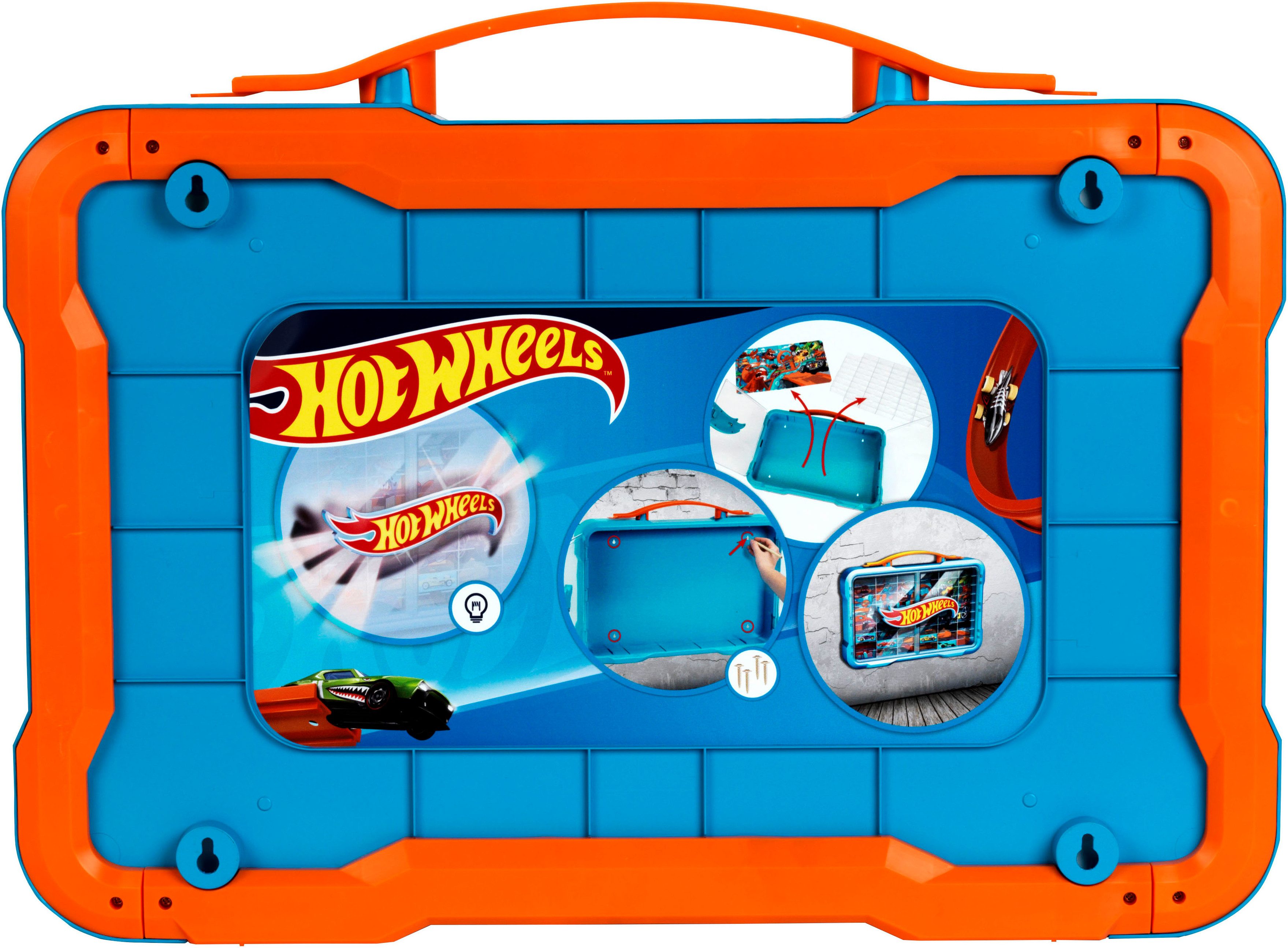 Small collector's case/display case for 54 cars, with illuminated Hot Wheels logo