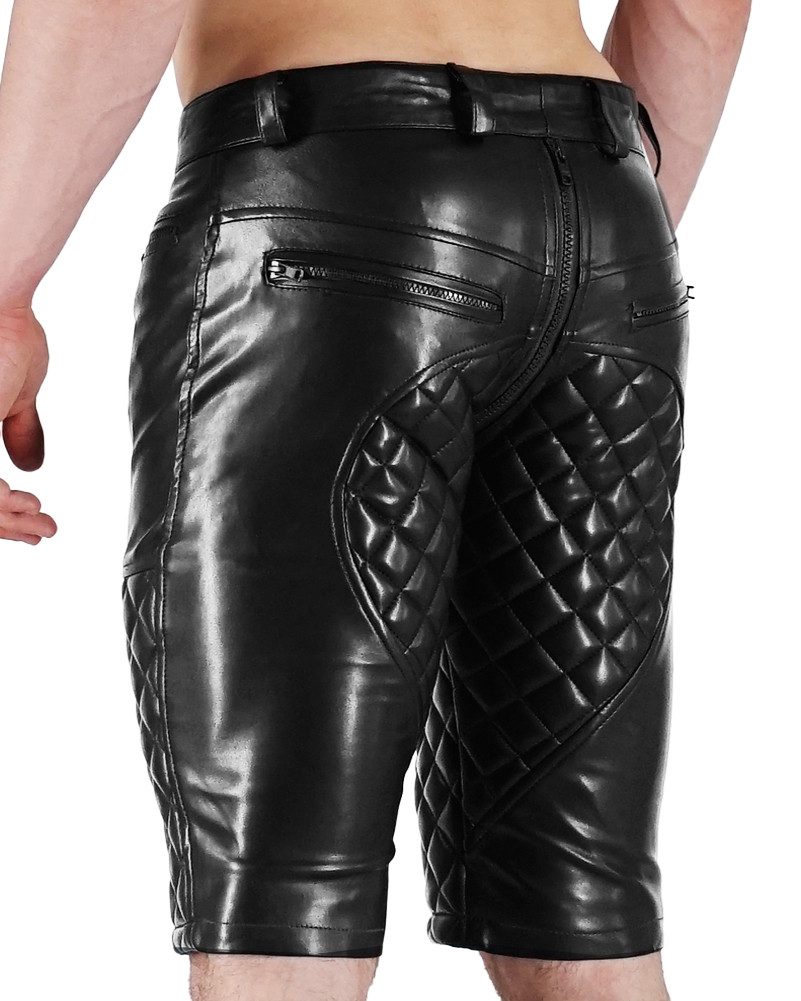 BOCKLE Lederhose Bockle® 5 GAY-ZIP FAUX Shorts PUSH-STRAP Kunstlederhose Leder Shorts – Bild 4 von 4