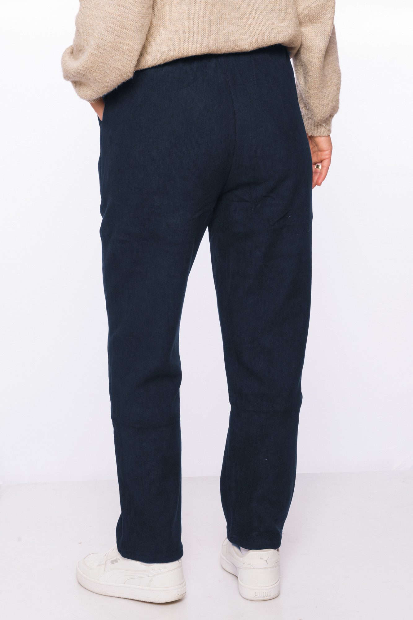 Kendindza Collection Thermohose Damen Winter Cordhose gefüttert warm Innenfleece Winterhose stretch Gummibund Winterhose elagant Schlupfhose