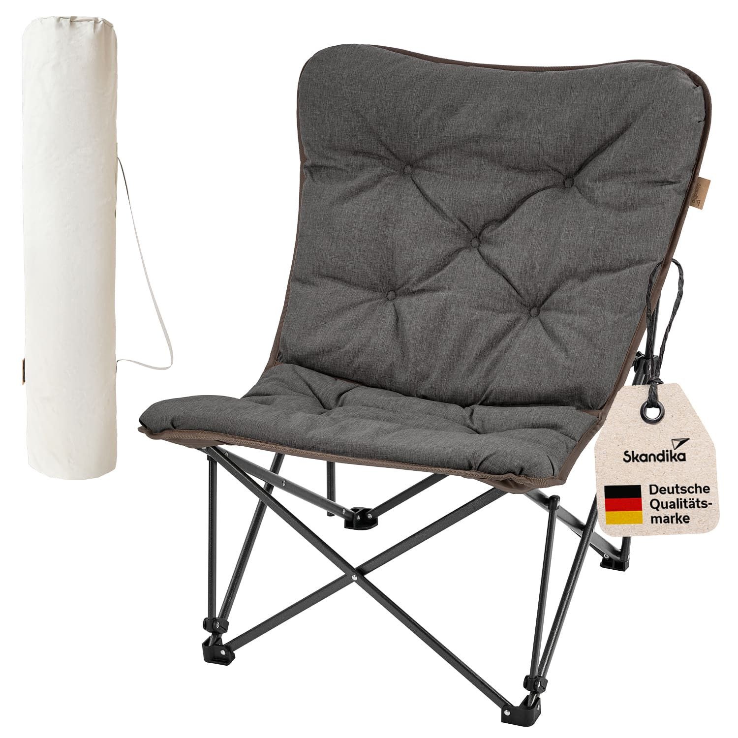Skandika Campingstuhl Mala, bequemer Klappsessel, Gartenstuhl, Faltstuhl, gepolstert, Tragetasche, Robustes Stahlgestel, für Outdoor und Indoor, Balkon