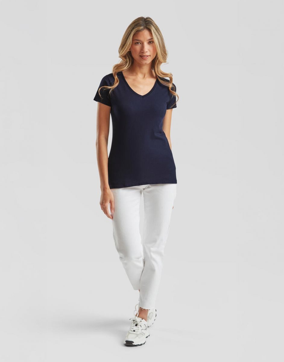 Fruit of the Loom V-Shirt Damen Valueweight V-Neck T Lady-Fit /
