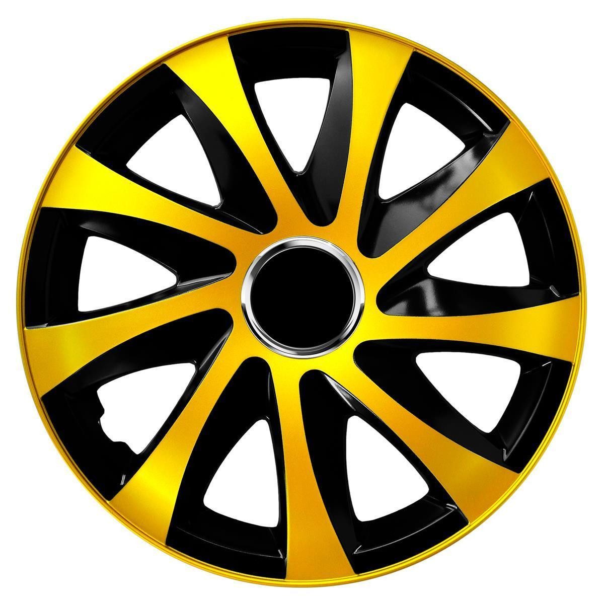 NRM Radkappe DRIFT Extra 16 Zoll in Gold/Schwarz, 16 in Zoll, (4-St) Radzierblenden für Stahlfelgen Zweifarbige Radkappen Satz 4er Set 16"