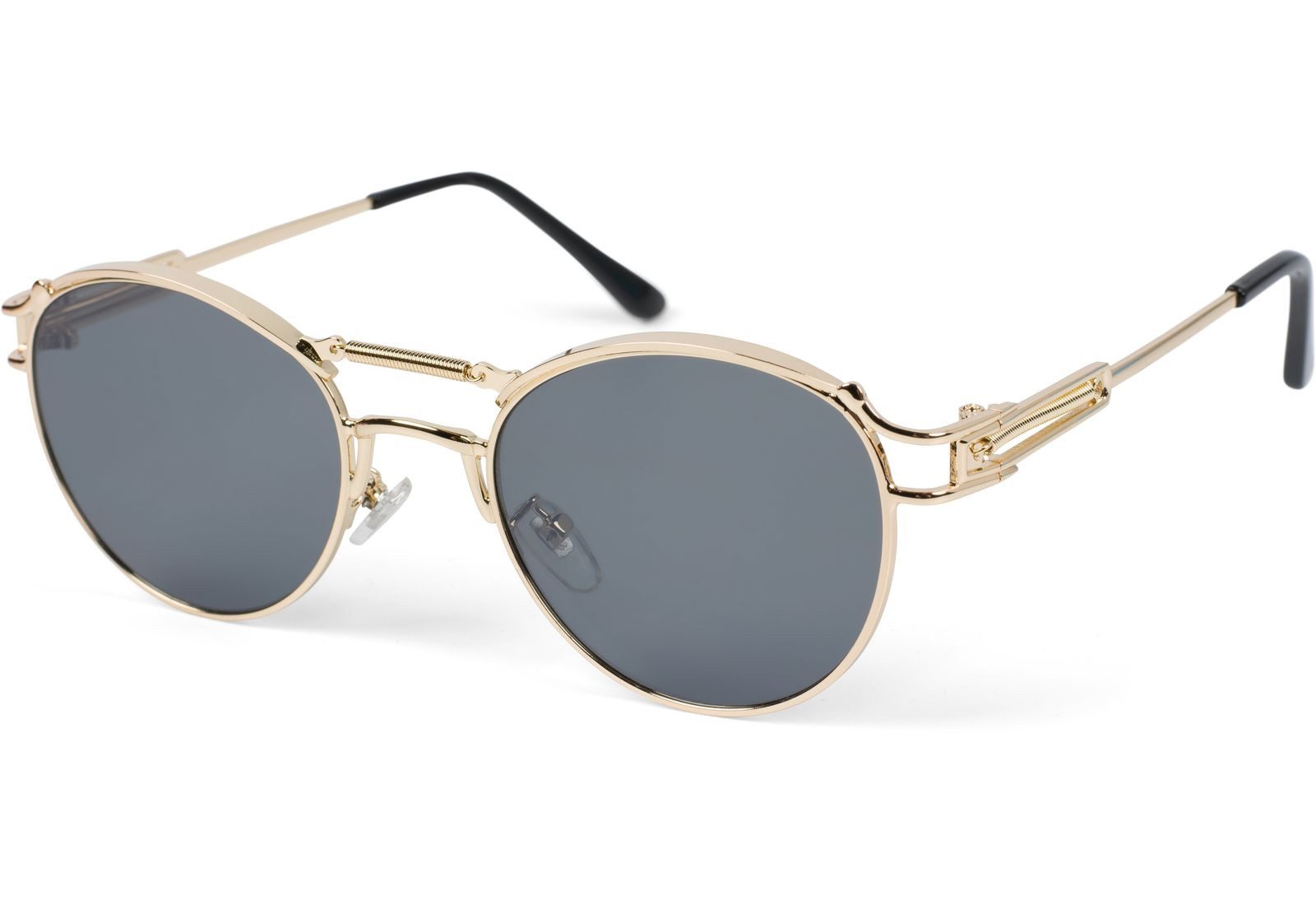 styleBREAKER Sonnenbrille (1-St) Getönt Gestell Gold / Glas Grau getönt