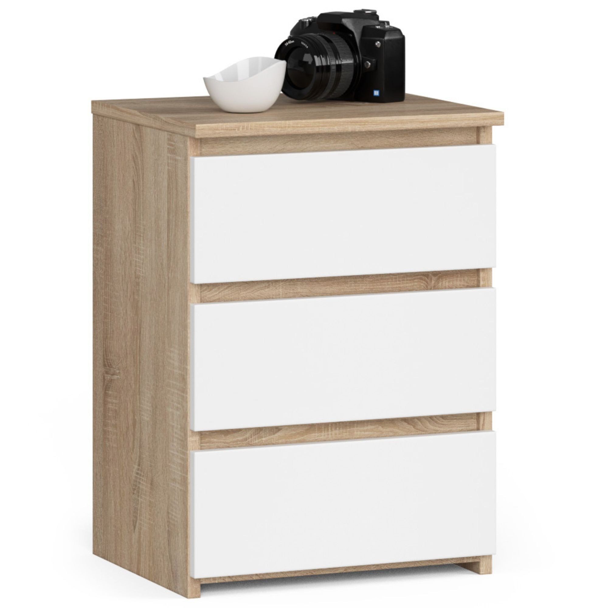Kommode mit 3 Schubladen 40 cm breit Holz Schrank
