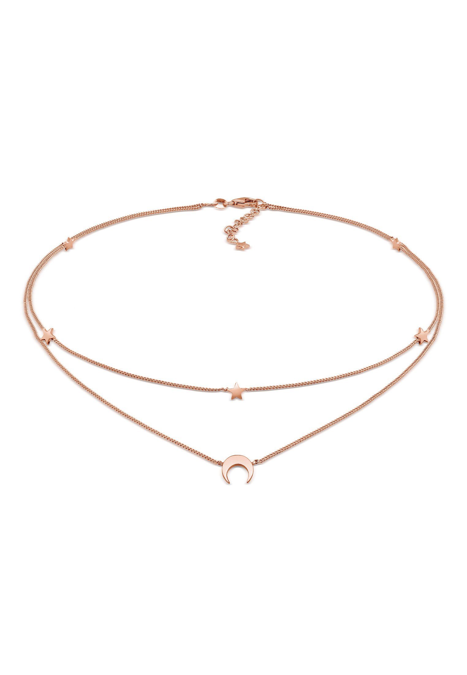 Elli Choker Choker Layer Halbmond und Sterne 925er Silber