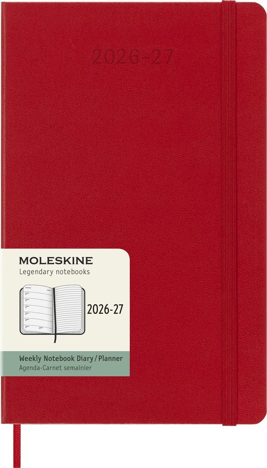 MOLESKINE Buchkalender Moleskine 18 Monate Wochen Notizkalender 2026/2027, L/A5, 1 Wo = 1 Sei