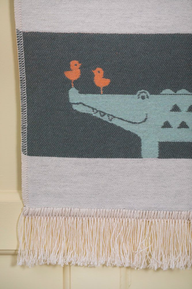 DAVID FUSSENEGGER Wandteppich Nova 'Krokodil' 48 x 60 cm Efeu günstig online kaufen