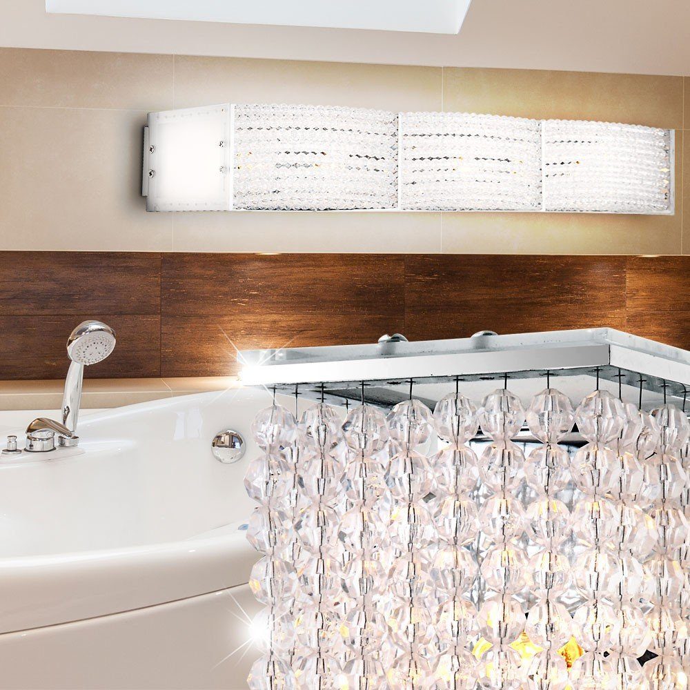 inklusive, Badezimmer Warmweiß, LED Wand Spiegel Leuchtmittel Lampe etc-shop Chrom Kristall Wandleuchte, Leuchte