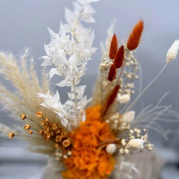 Trockenblume Frühlingserwachen: Bezaubernder Mini-Trockenblumenstrauß mit orangefar, LYKKE & You