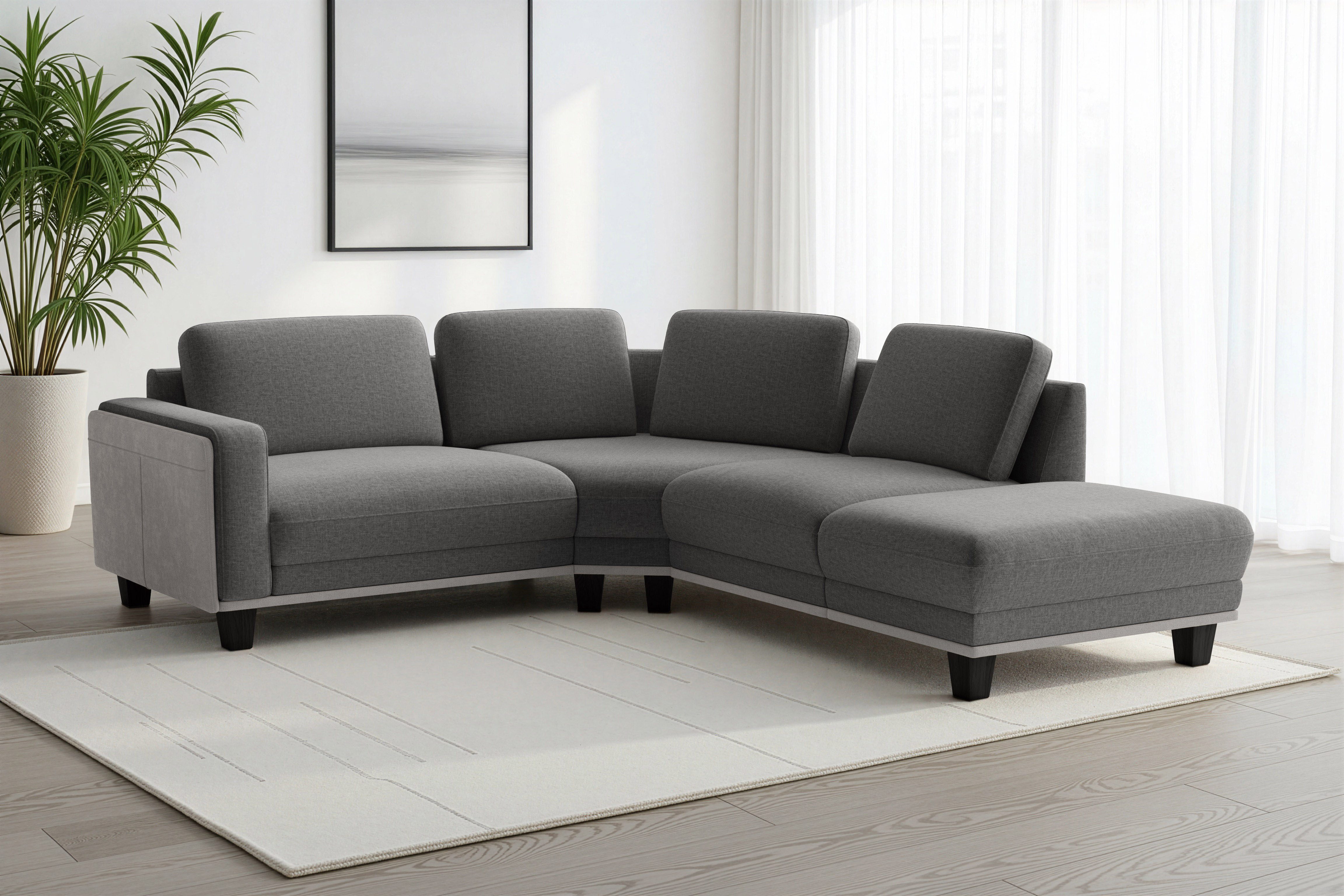 sit&more Ecksofa Concept, Modernes Sofa in drei Fußfarben zur Auswahl
