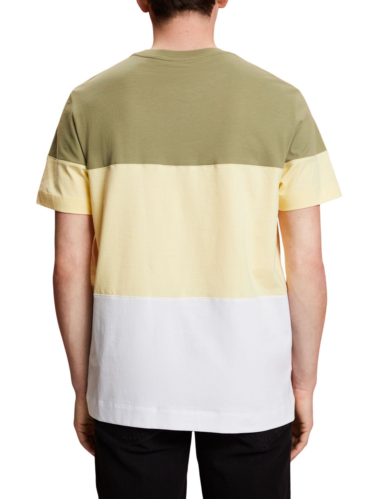 Collection Baumwolle 100 % KHAKI Colourblock-T-Shirt, (1-tlg) Esprit LIGHT T-Shirt