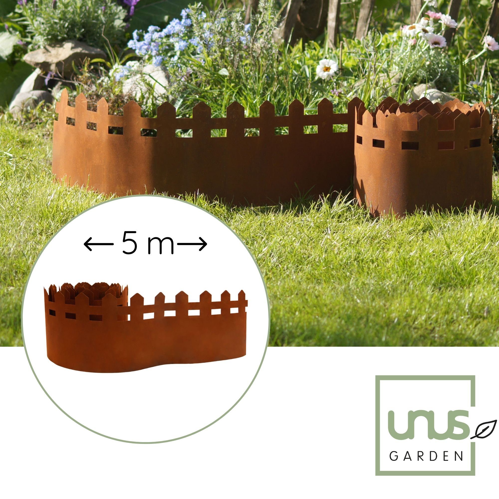 UNUS GARDEN Rasenkante Rasenkante Rostoptik Zaunoptik günstig online kaufen