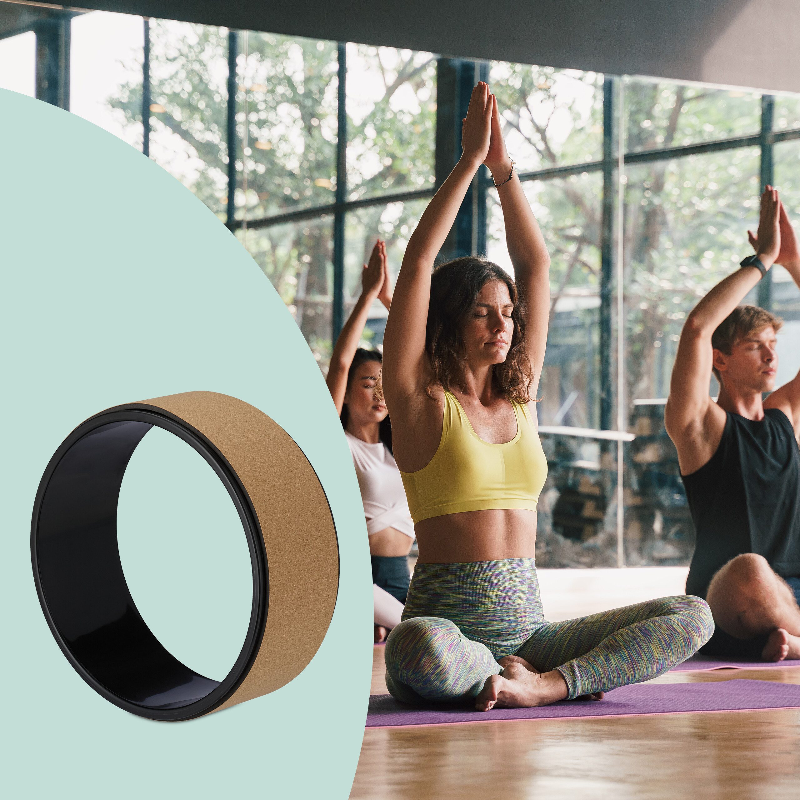 relaxdays Yoga-Rad Yogarad Kork 32 cm