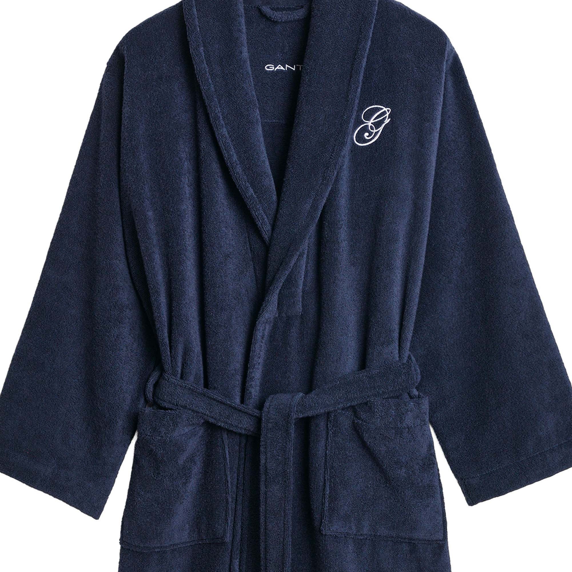 Gant Bademantel Unisex Bademantel 1er Pack Baumwolle, Baumwolle