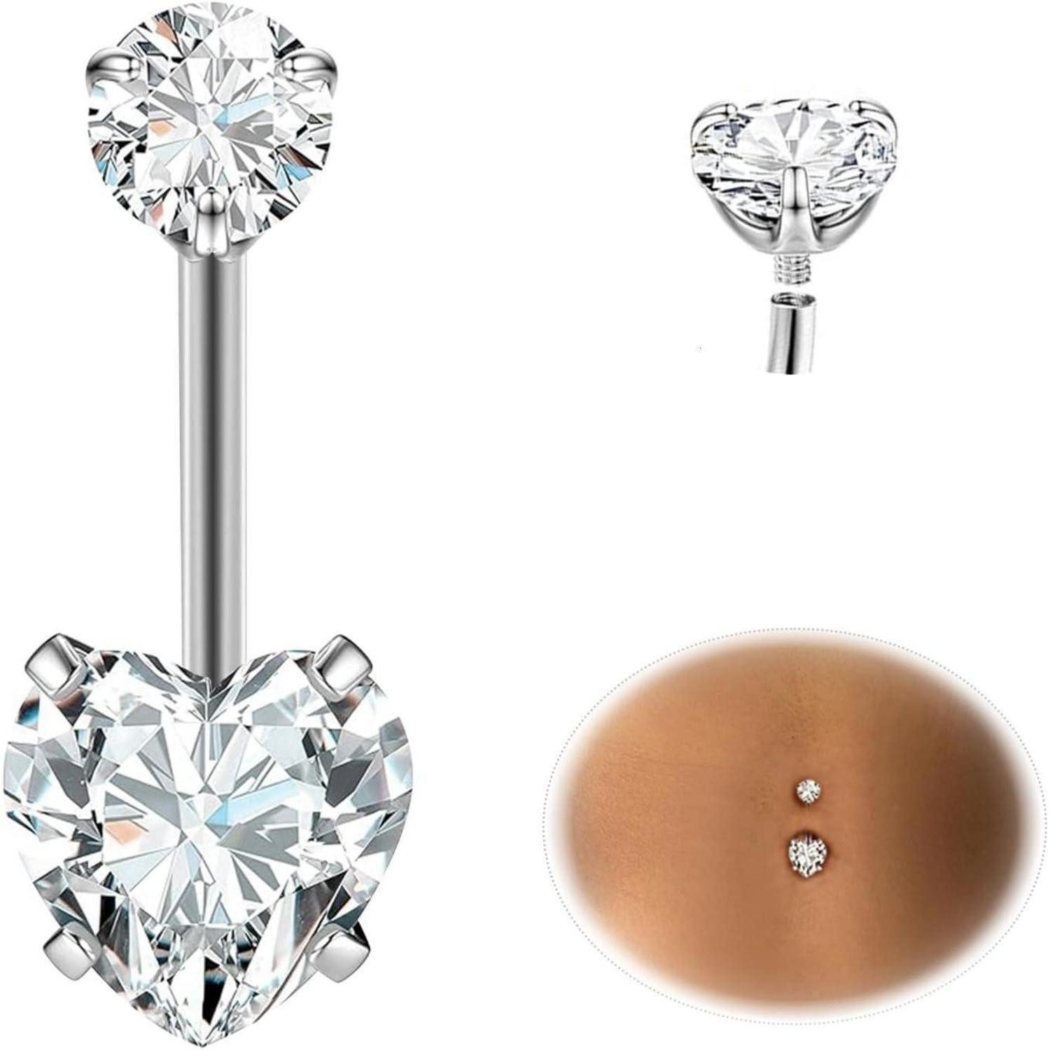 Bauchnabelpiercing G23 Titan Bauchnabelpiercing Gold Silber 14G 10MM 12MM Belly Piercing