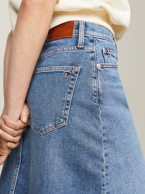 Tommy Hilfiger Jeansrock DNM A-LINE SKIRT HW MEL Webrock mit Markenlabel