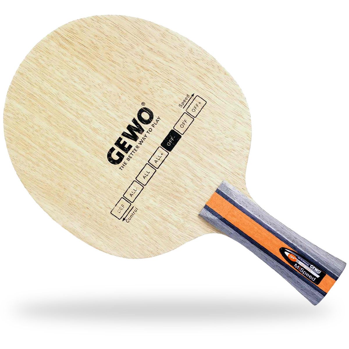 Gewo Tischtennisschläger Holz Hybrid Carbon M/Speed Off, Tischtennisholz