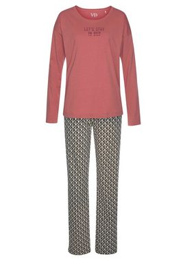 Vivance Dreams Pyjama (2 tlg) mit Schriftprint und gemusterter Hose