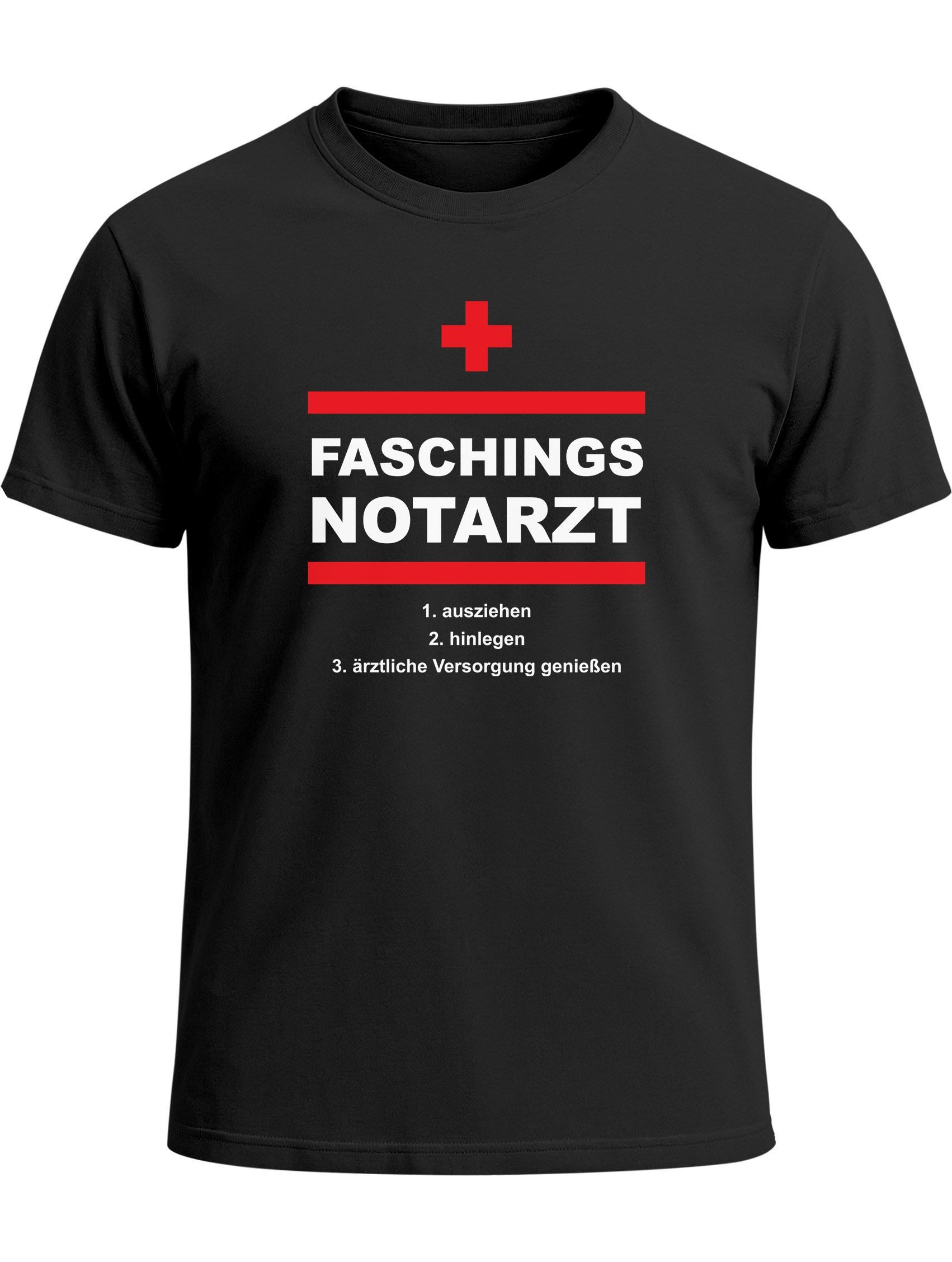 MoonWorks Print-Shirt Herren T-Shirt Karneval Faschings Notarzt lustiges Party-Shirt mit Print