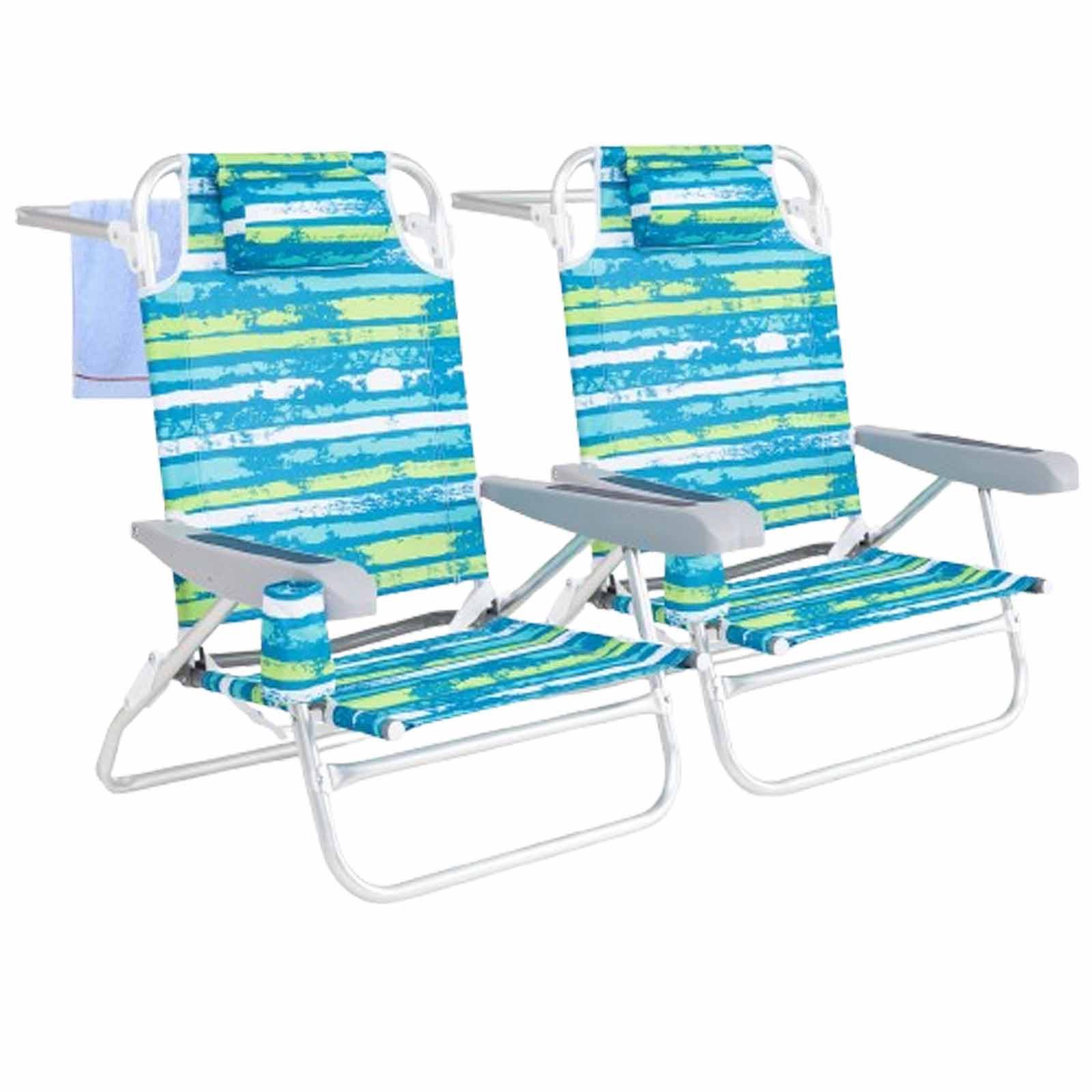 COSTWAY Campingstuhl (2 St), klappbare Strandstühle mit 5 Positionen günstig online kaufen