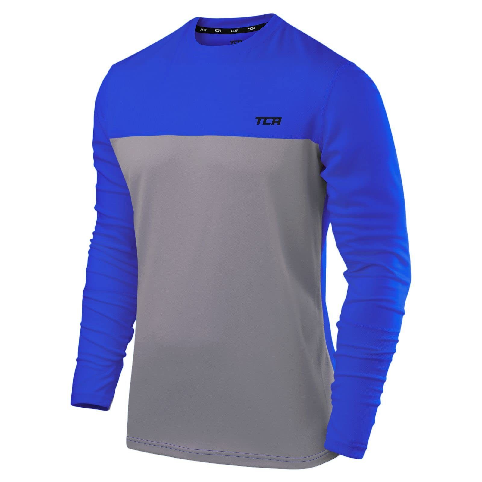 - Langarm Laufshirt Grau/Blau Langarmshirt TCA TCA Herren