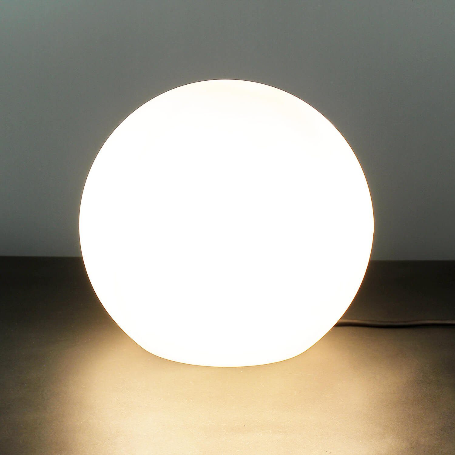 Licht-Erlebnisse Außen-Stehlampe CUMULUS, ohne Leuchtmittel, dekorativ Gartenleuchte Weiß Außen Kugel Kunststoff Lampe