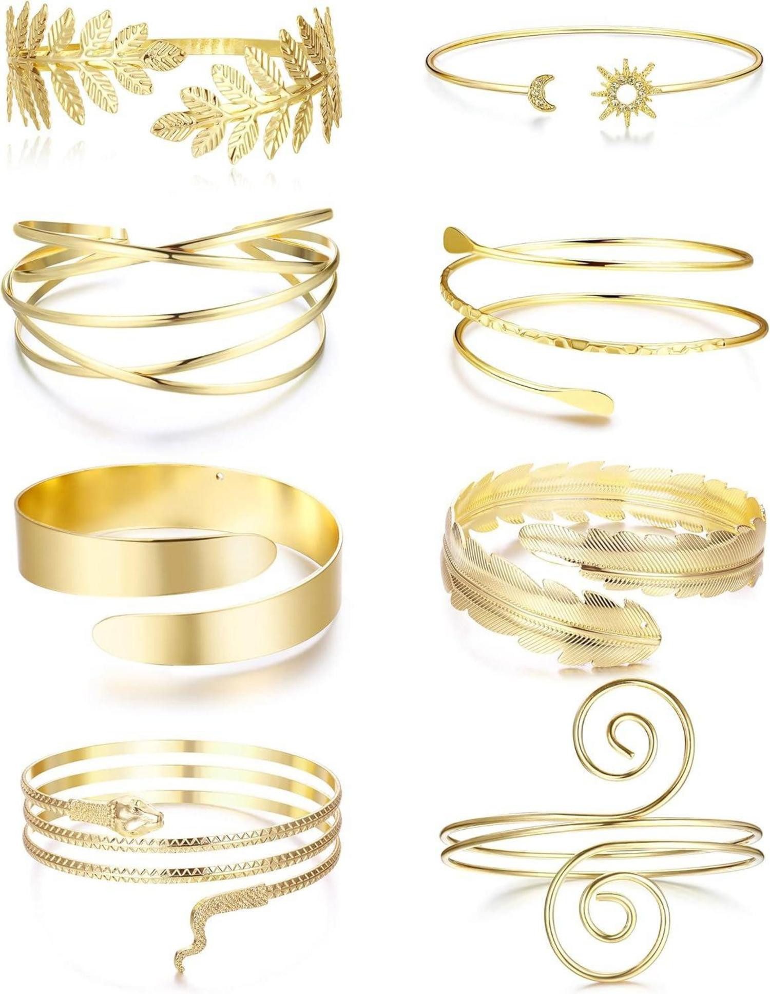 LuxusKollektion Schmuckset 6/8 Stück Goldene Armmanschetten günstig online kaufen