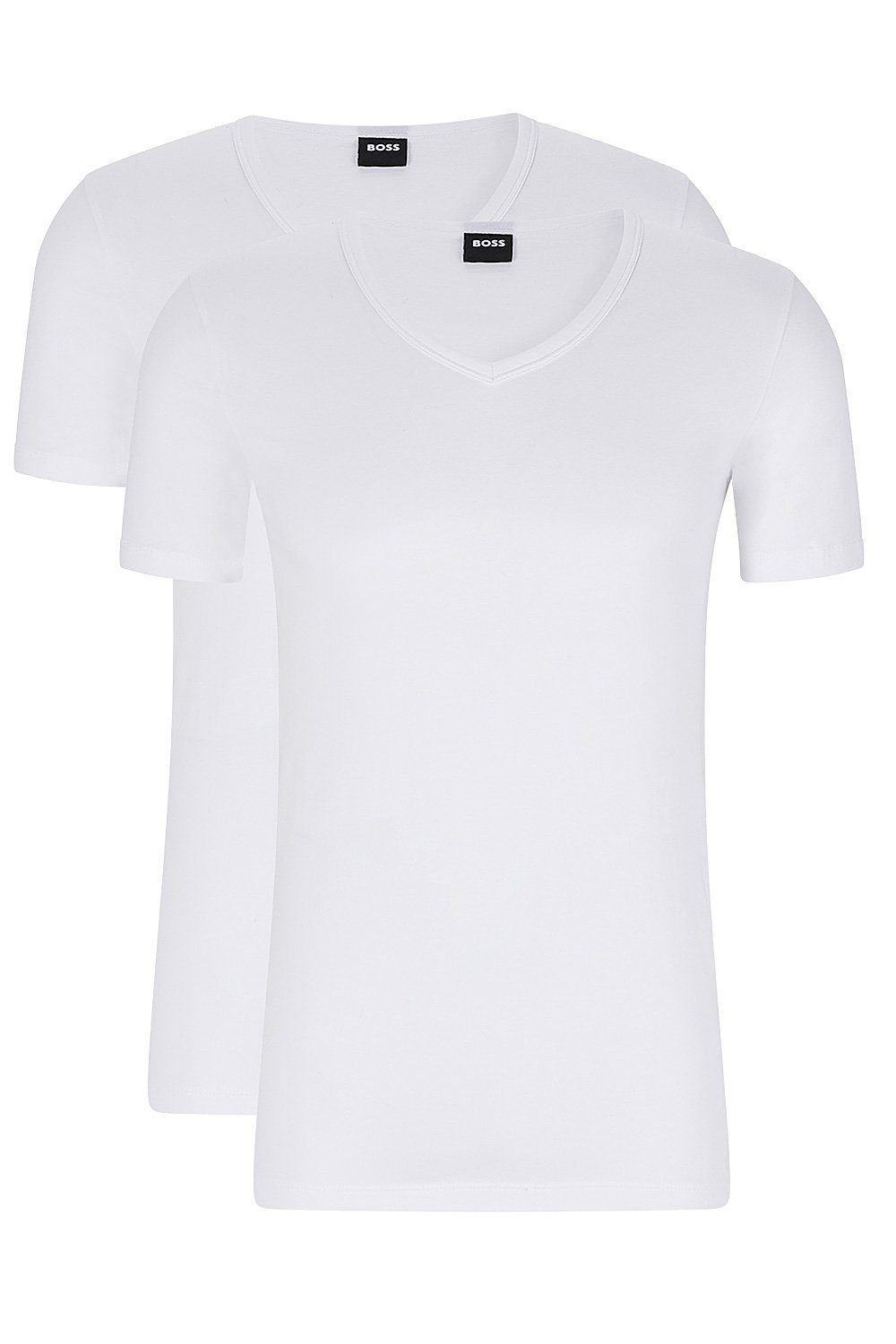 BOSS Unterziehshirt 2P Modern V-Neck (Doppelpack, 2-St., 2er Pack) Stretch Cotton Slim Fit Herren T-Shirt Kurzarm