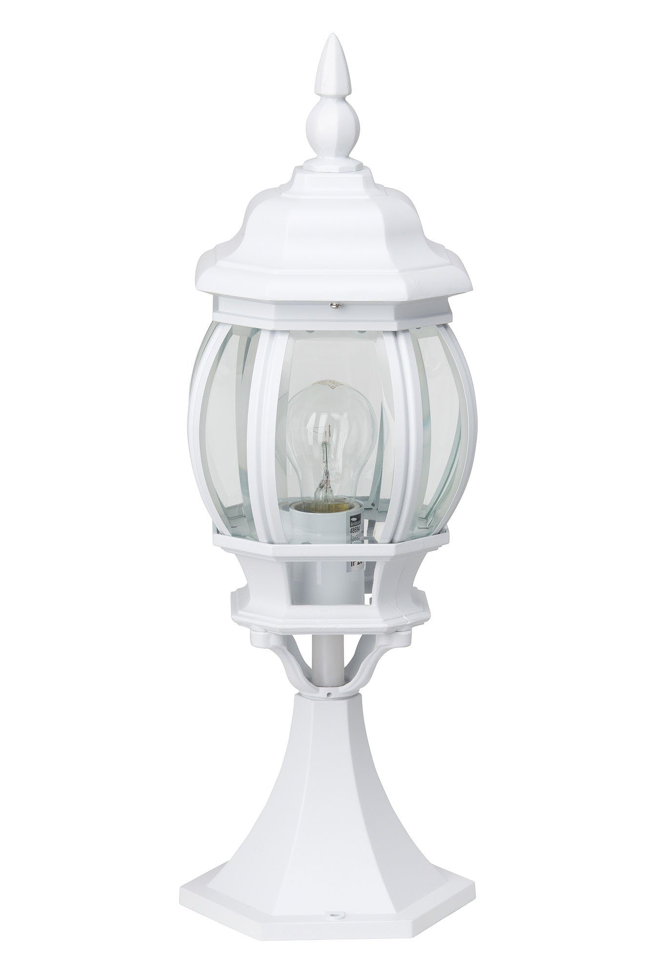 Brilliant Außen-Stehlampe Istria, Lampe Istria Außensockelleuchte 50cm weiß  1x A60, E27, 60W, geeignet