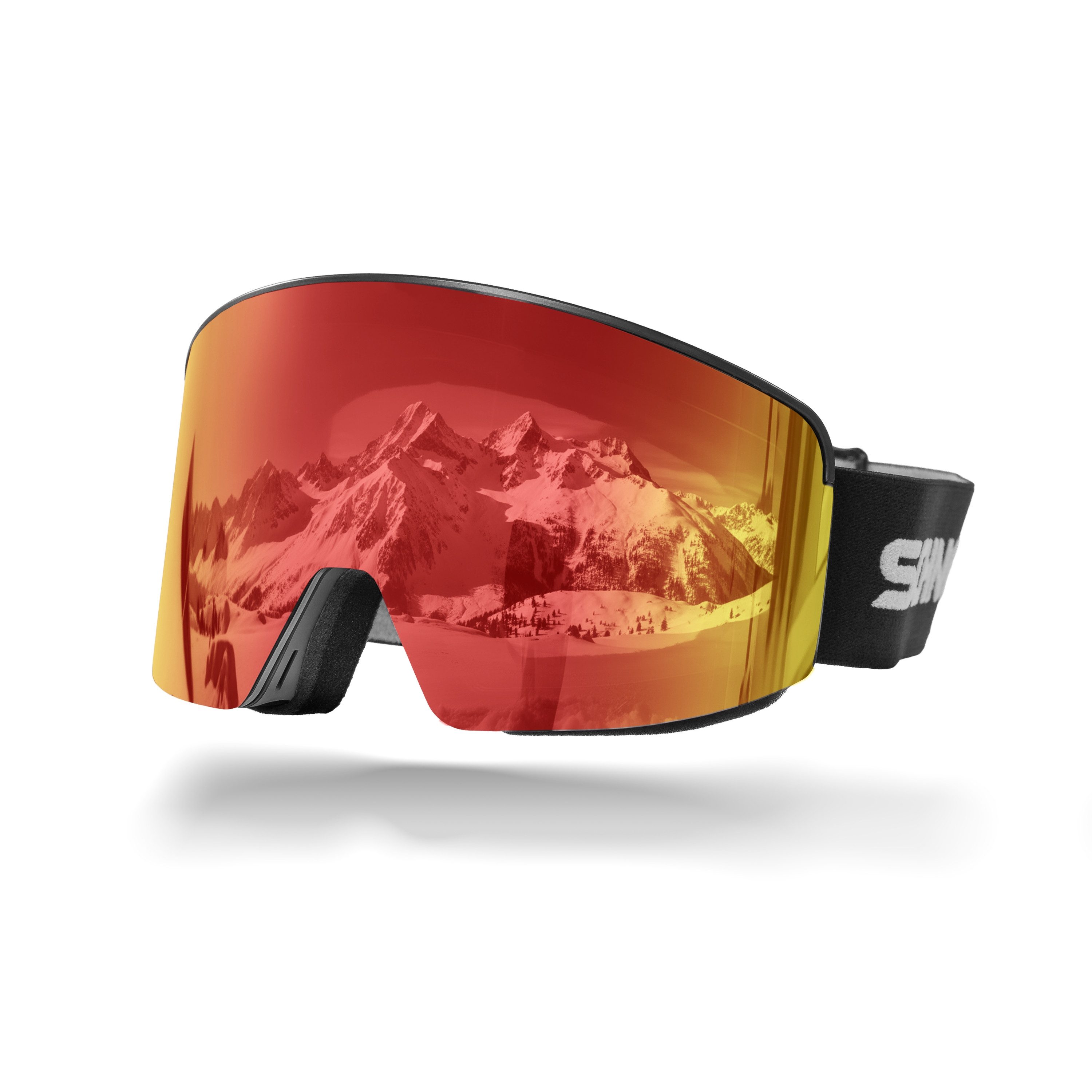 SCHNORR Sportbrille Skibrille mit magnetischer Glaswechselfunktion REVO Rot S2, Anti-Fog, (1-St), Full REVO-Beschichtung Rot (S2)