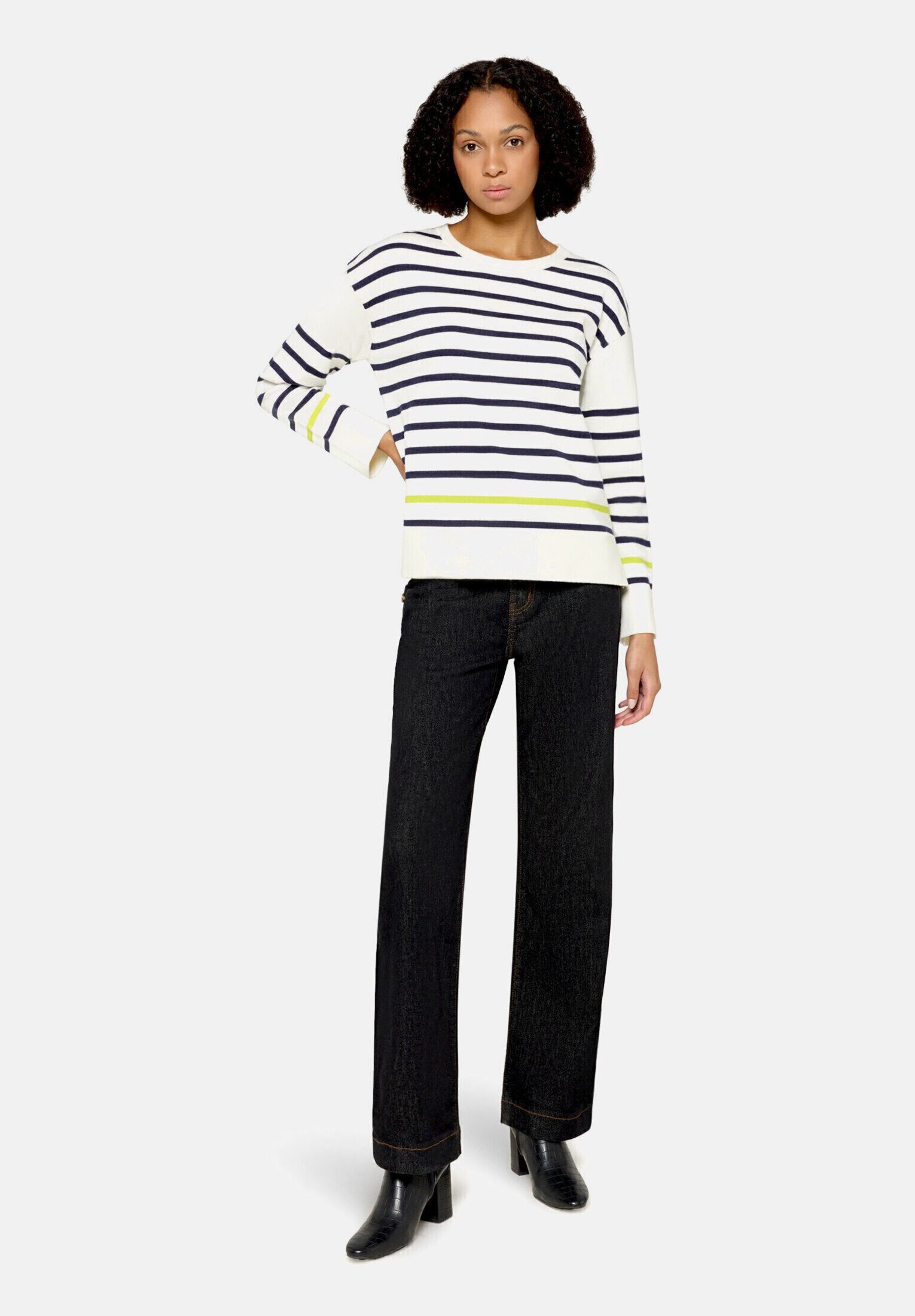 Cartoon Strickpullover Damen mit Rundhalsausschnitt (1-tlg)