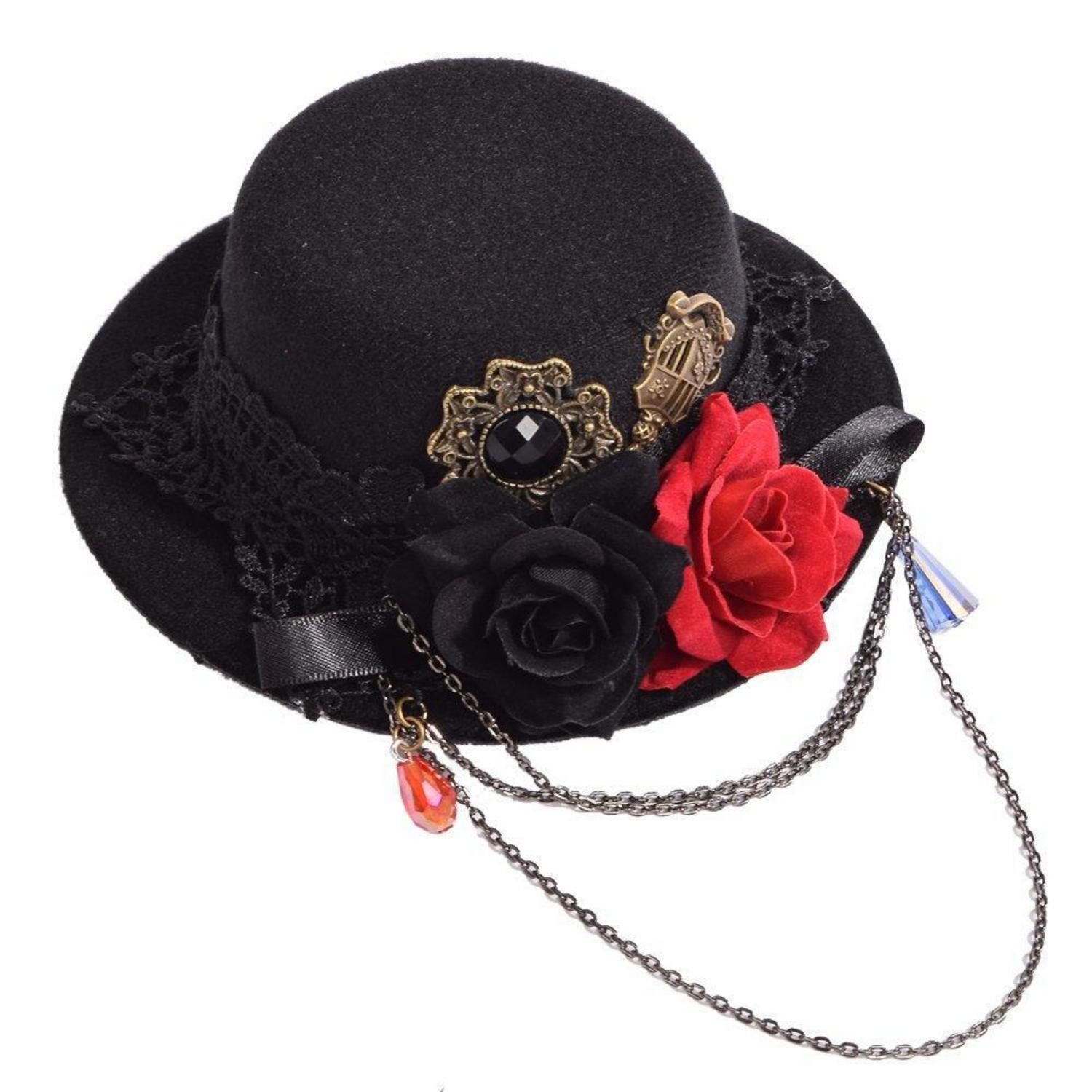 LuxusKollektion Zylinder Zylinder Hut Steampunk Damen Schwarz (1-St)
