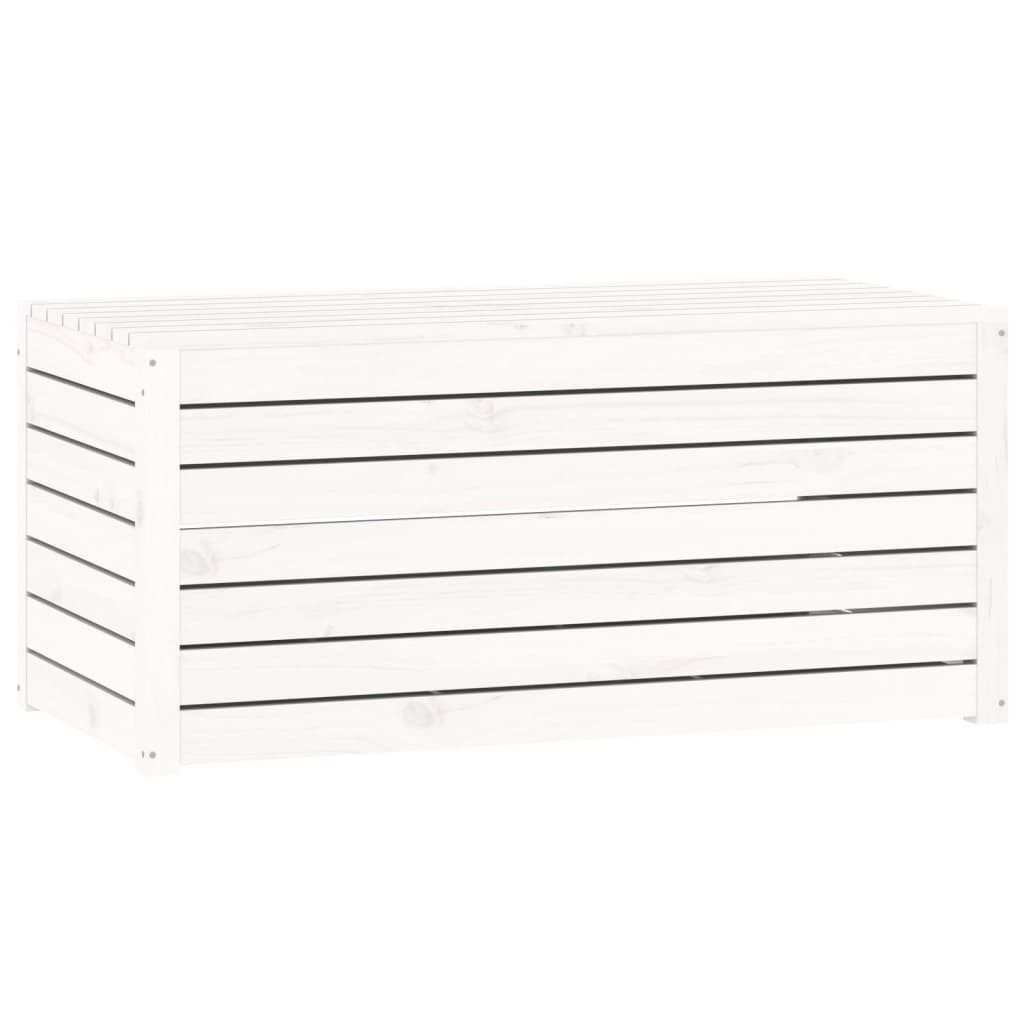 furnicato Gartenbox aus massivem Kiefernholz Weiß 101 x 50,5 x 46,5 cm