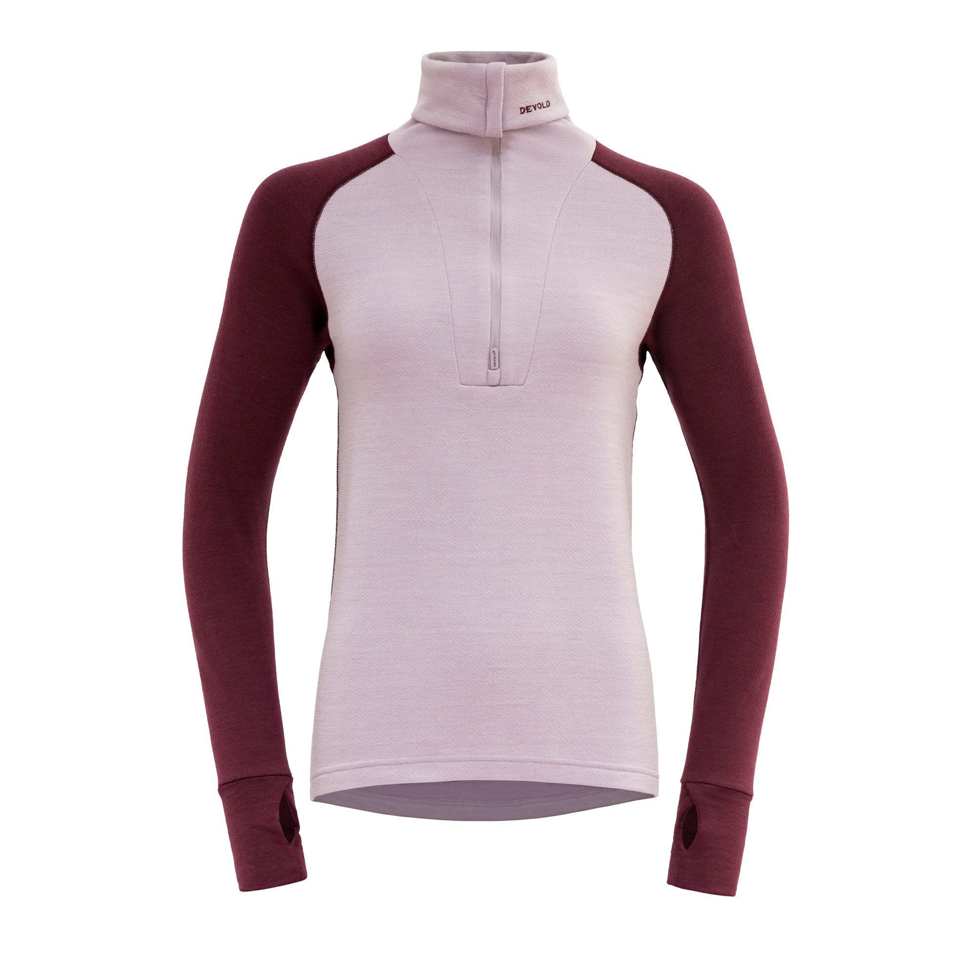 Funktionsunterhemd EXPEDITION MERINO SILK ZIP Damen Zip-Langarmunterhemd - rosa/rot