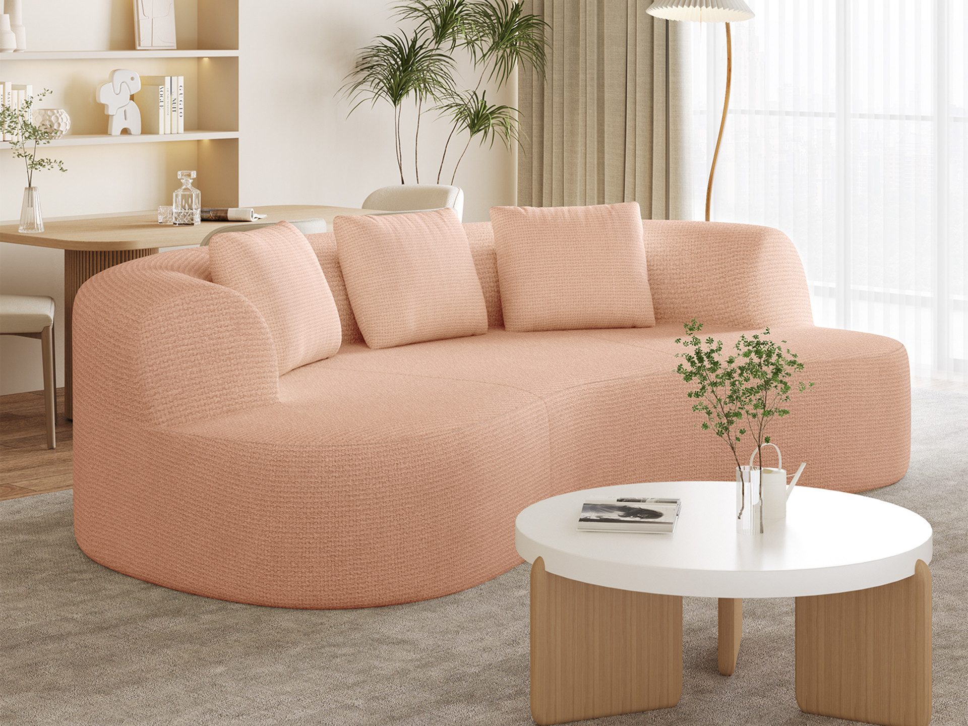 Lexzurn Sofa 3-Sitzer Sofa, Schlafsofa 168x90cm inkl.3 Zierkissen Bequemes Chenille, Geeignet fur Wohnzimmer, Buro, Lounge, Zimmer, Schlafzimmer, Mit 1200 LBS Belastbarkeit, strapazierfähig & haustierfreundlich